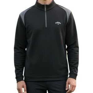 Callaway Black Golf Fleece Lined Quarter Zip Pullover Shirt XXL